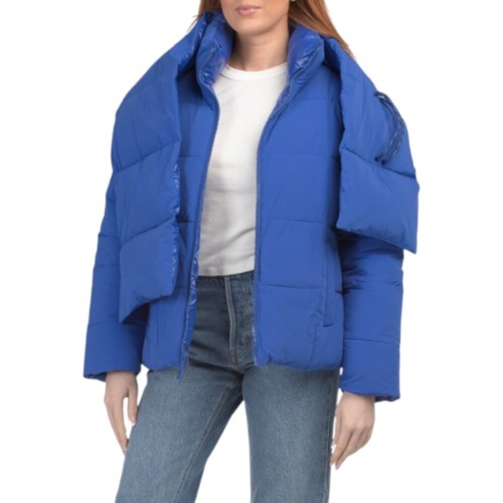 ALPENHAUS 2 In 1 Reversible Stretch Puffer With Detachable Scarf